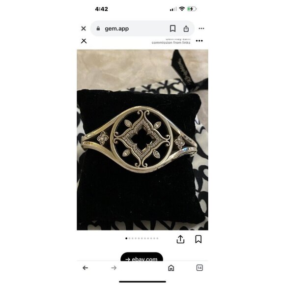 Brighton Morena Silver Plated Crystal Hinged Bangle Bracelet - Picture 6 of 6